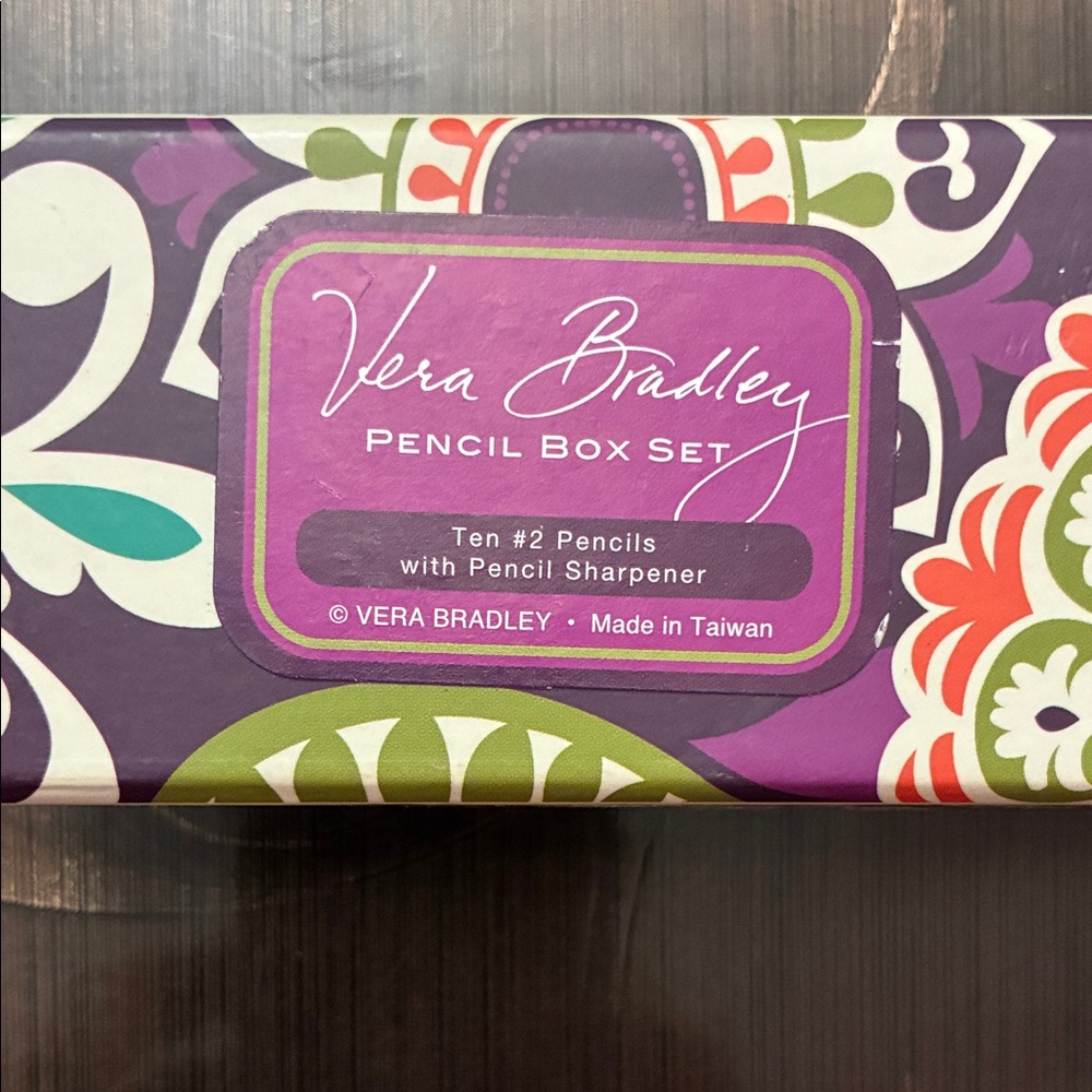 Vera Bradley Floral Pencil Box Set - Purple and Multicolor